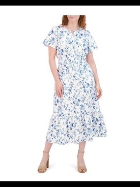 French Connection Blue and White Floral Maxi Dress